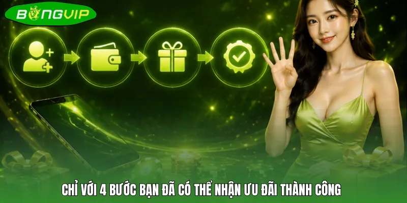 Chỉ với 4 bước bạn đã có thể nhận ưu đãi thành công