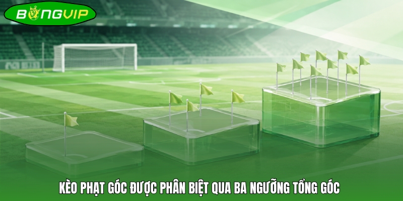 Kèo phạt góc được phân biệt qua ba ngưỡng tổng góc