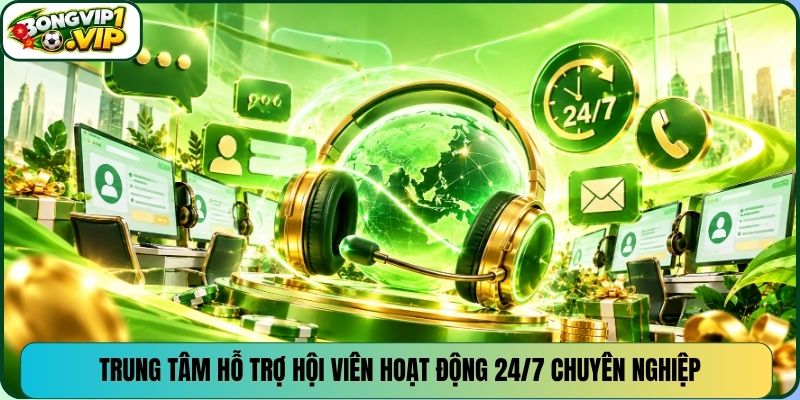 Trung tâm hỗ trợ hội viên hoạt động 24/7 chuyên nghiệp